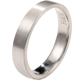 pt950纯铂金拉丝戒指简约风素圈光戒男女款结婚订婚情侣对戒定制