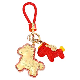 峨眉山马年金箔手机挂件马上有钱钥匙扣招财纳福摆件手机贴2mg