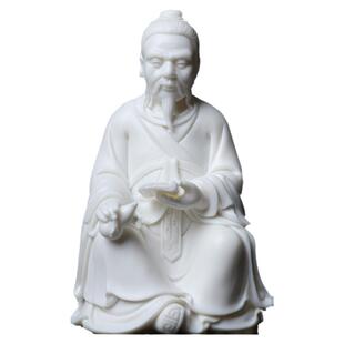 戴玉堂陶瓷摆件《汉白玉瓷孙思邈神像》林禄扬白瓷工艺药王菩萨