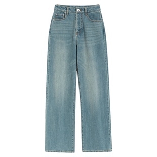 FANLE STUDIOS进口高端赤耳复古质感ROW风经典美式高腰直筒牛仔裤