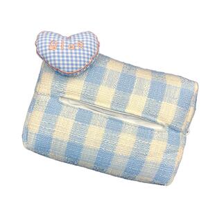 ins风格子爱心车载椅背挂式抽纸盒扶手箱纸巾盒车内遮阳板纸巾包