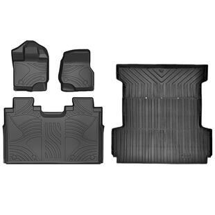 适用2023福特猛禽F150脚垫后备箱垫TPE环保无味防水耐磨车后斗垫