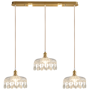 飞朵法式中古风餐厅吊灯复古餐桌灯阳台过道水晶玻璃卧室床头灯具