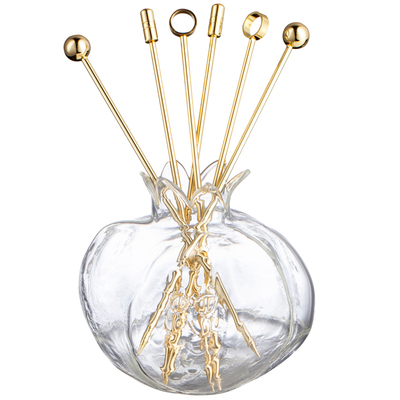 meelyhome不锈钢水果叉收纳果签