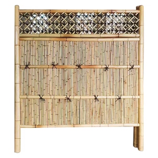 定制日式庭院景观竹楼竹门竹栅栏竹围栏围墙竹篱笆隔断墙屏风户外