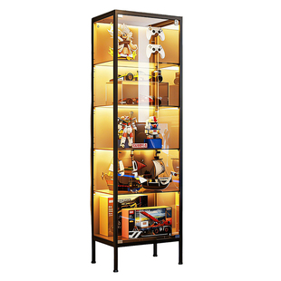 安居客手办柜乐高展示柜带灯透明玻璃痛柜家用客厅盲盒奖杯铁皮柜