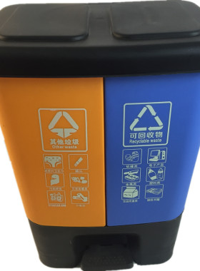 双分类垃圾桶脚踏式20L