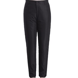 羽绒裤女外穿加厚大码妈妈白鸭绒裤中老年可脱卸羽绒棉裤长裤子冬