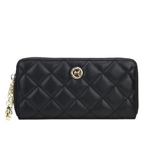 稻草人钱包女长款2025新款手拿包菱格拉链小香风手机钱夹官网正品