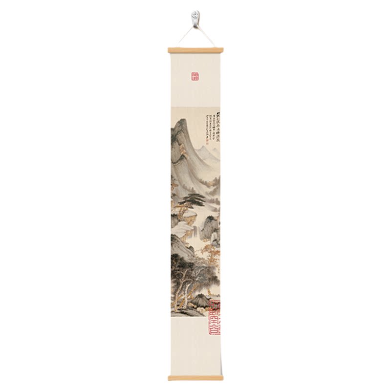 宋氏美学见山字画茶室背景墙挂画