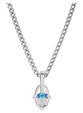 AWNL托帕石哈姆萨祈福小手印项链