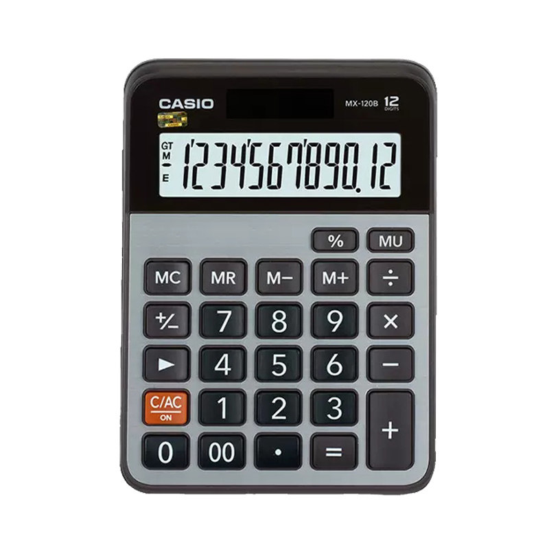 卡西欧CASIO GX-120B商务办公财务会计银行计算器太阳能双电源