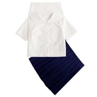 jk全套夏季制服短衬衫学院风上衣衬衣女裙子套装蝴蝶结红色毕业白