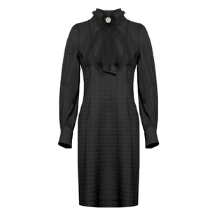 谷邦粗花呢拼接小香风连衣裙女2025冬季新款气质收腰显瘦短款裙子