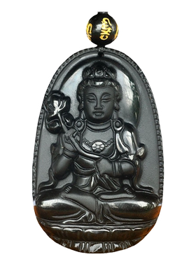 祥安阁本命佛黑曜石吊坠