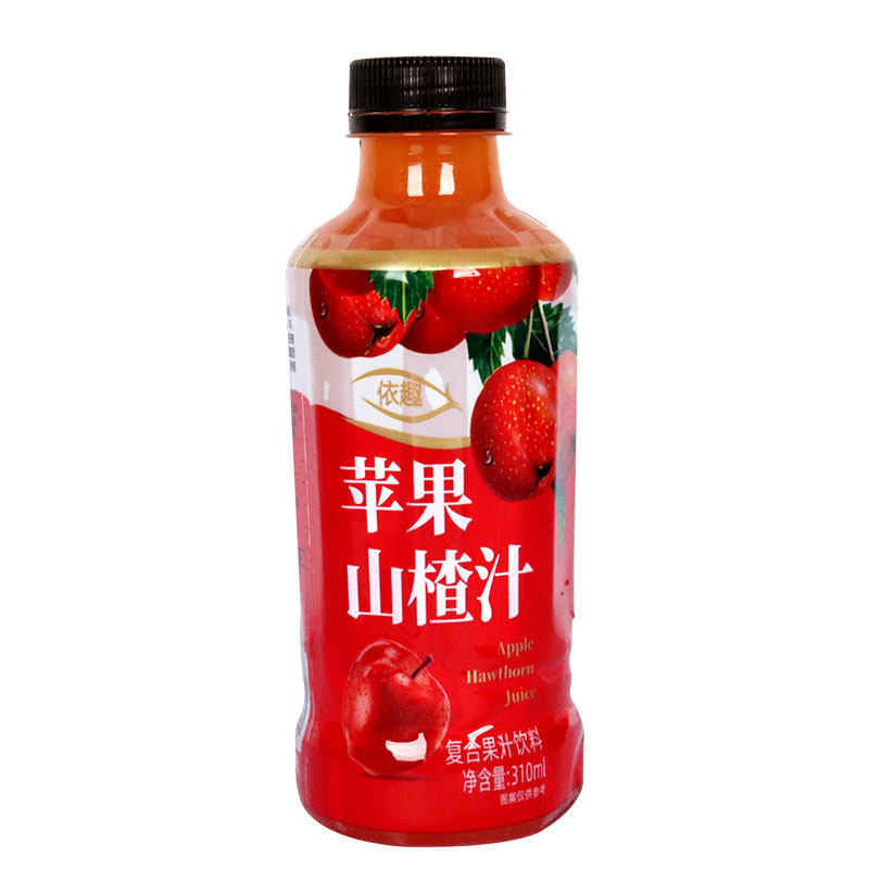 【小果汁】依趣苹果山楂汁310ml/瓶复合果汁饮料酸甜解腻