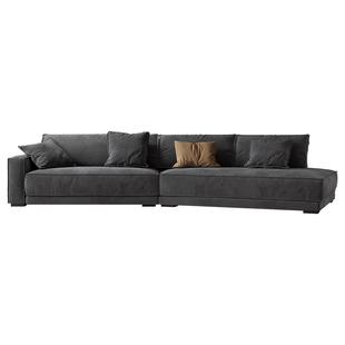 广巢 布达佩斯布艺沙发意式极简baxter弧形组合大转角客厅磨砂布B