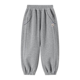 小象汉姆男童运动裤秋冬款儿童冬装加绒裤子宽松2025新款男孩大童