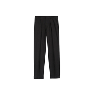 休闲高腰西裤男秋冬季直筒商务巴黎扣修身长裤那不勒斯垂感免烫裤