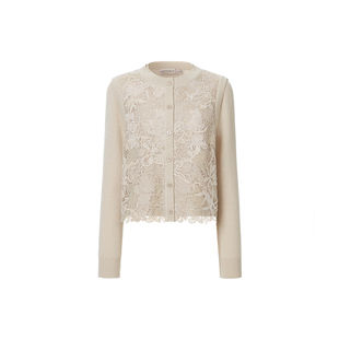 【马上有戏】VGRASS26早春新款定位绳绣工艺优雅假两件针织开衫女