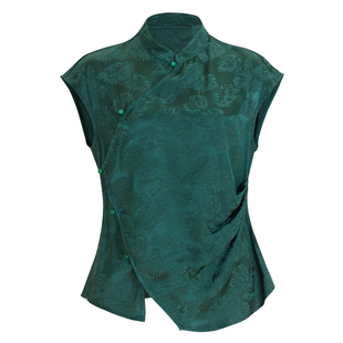 诗意花朵何不归新中式马甲盘扣国风女款新款四季可穿日常舞蹈服