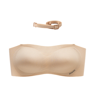【粉底抹胸】伊维斯无背扣粉底液内衣无肩带无痕文胸背心