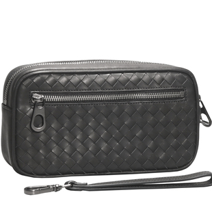 小手包男款真皮编织男士手拿包牛皮手抓包新款时尚男包休闲收纳包