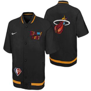 NBA Nike迈阿密热火队75周年城市版短袖夹克篮球训练服出场服