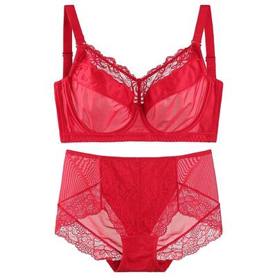 本命年红色薄款超薄大胸显小文胸