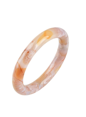 石方界天然樱花玛瑙圆条手镯气质百搭玉镯手镯女款精美镯子送妈妈