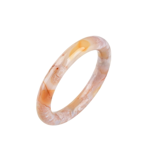 石方界天然樱花玛瑙圆条手镯气质百搭玉镯手镯女款精美镯子送妈妈