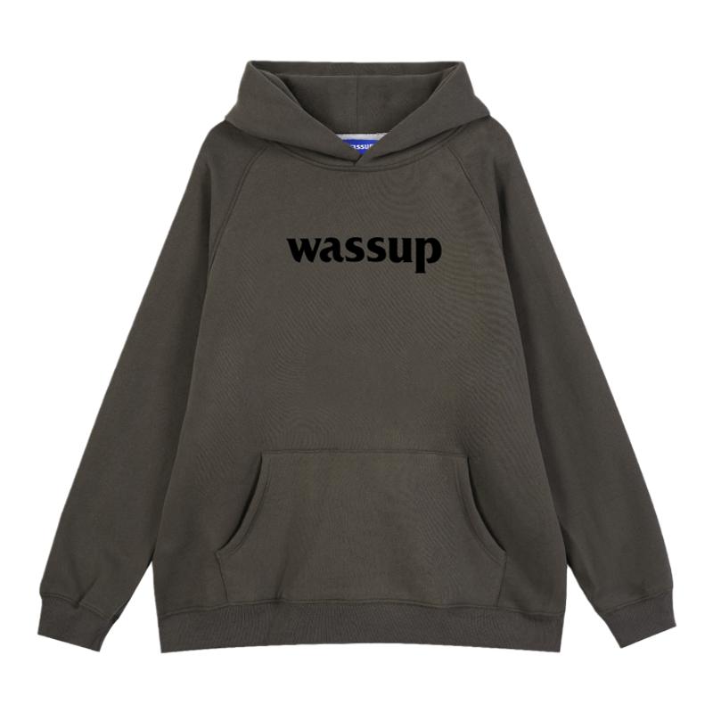 WASSUP美式复古重磅连帽卫衣