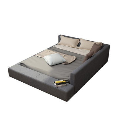 榻榻米布艺床简约主卧卧室双人