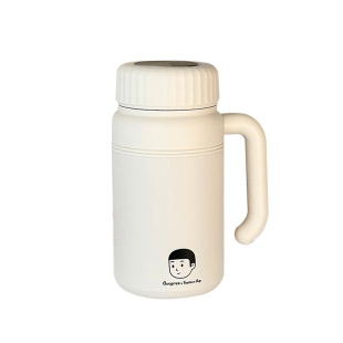 沐韩1000ml高颜值保温杯女316不锈钢学生保温水杯大容量带把杯子