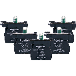 施耐德带灯按钮触点基座ZB5AW0B31C灯开关LED灯座绿色AC220V24V