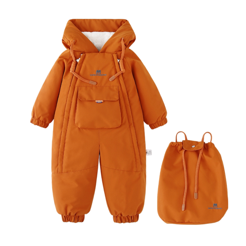 加绒加厚儿童连体衣滑雪服1-4岁男女宝宝爬服防风防水冬季工作服