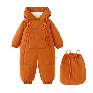加绒加厚儿童连体衣滑雪服1-4岁男女宝宝爬服防风防水冬季工作服