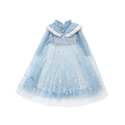 冰雪奇缘爱莎公主裙女童秋冬新款