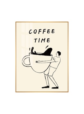 咖啡馆装饰画极简挂画奶茶店墙面布置海报餐厅壁画coffee甜品氛围