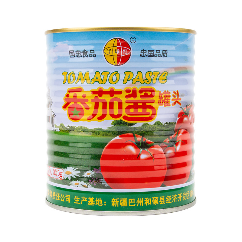 半球红番茄酱850g新疆产罐装无添加色素罐头意面煮汤调料番茄膏
