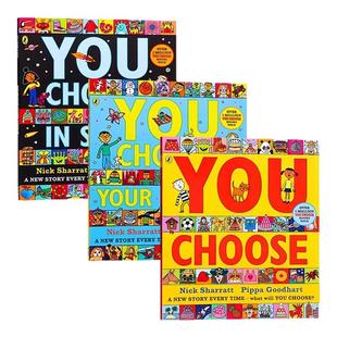 超凡想象益智大书系列3册You Choose Your Dreams/in Space 英文原版绘本 想象力培养 名家Nick Sharratt平装大开儿童英语早教启蒙