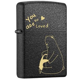 Zippo打火机磨砂236黑裂漆DIY定制图案zippo官方旗舰店生日礼物