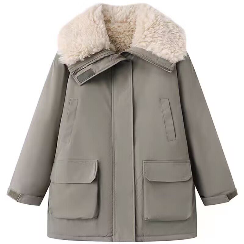 韩系工装派克服小个子宽松不臃肿