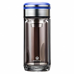 双层玻璃杯泡茶杯带盖家用加厚便携男士商务耐热礼品定制水杯车载