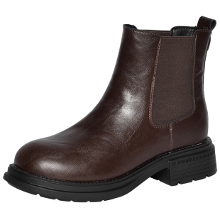 REEMOOR睿慕2025新款英伦加绒切尔西靴复古休闲风烟筒短靴女