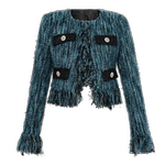 时髦炸街小香风外套短款秋冬洋气绝美设计感圆领长袖开衫上衣女装