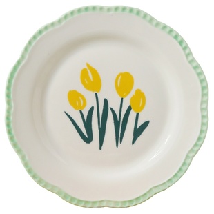 特别好看的盘子菜盘家用碟子陶瓷早餐盘高级感西餐餐盘餐具平盘碟