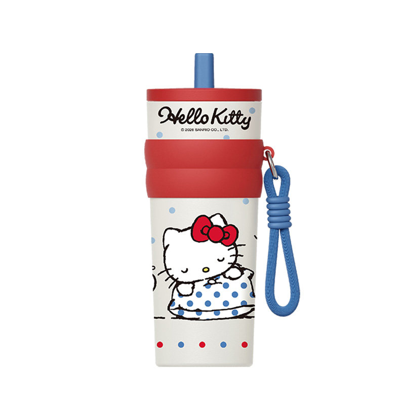 HelloKitty联名保温杯女生高颜值卡通吸管杯儿童学生可爱水杯礼物