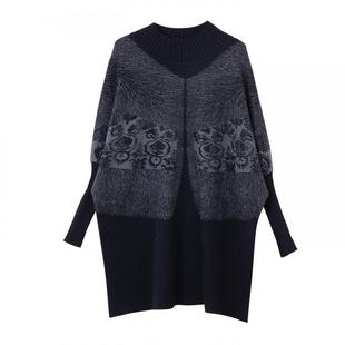 宝诗黎蝙蝠袖慵懒烫钻针织毛衣2026早春气质休闲百搭宽松大码女装