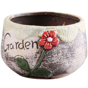 复古多肉陶瓷绿植物花盆 中小号圆形长方形有孔透气盆栽个性花盆